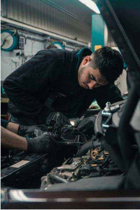 Customer car in workshop