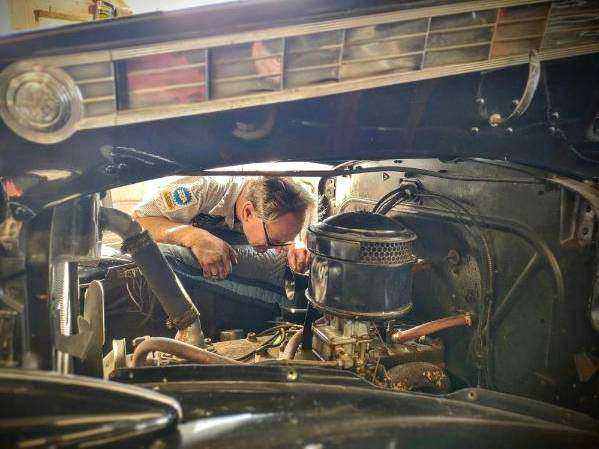 Brake inspection close-up