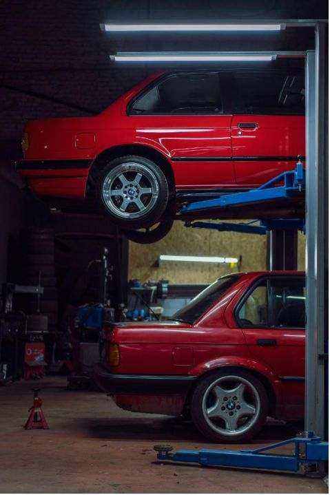 Mechanic performing scheduled maintenance